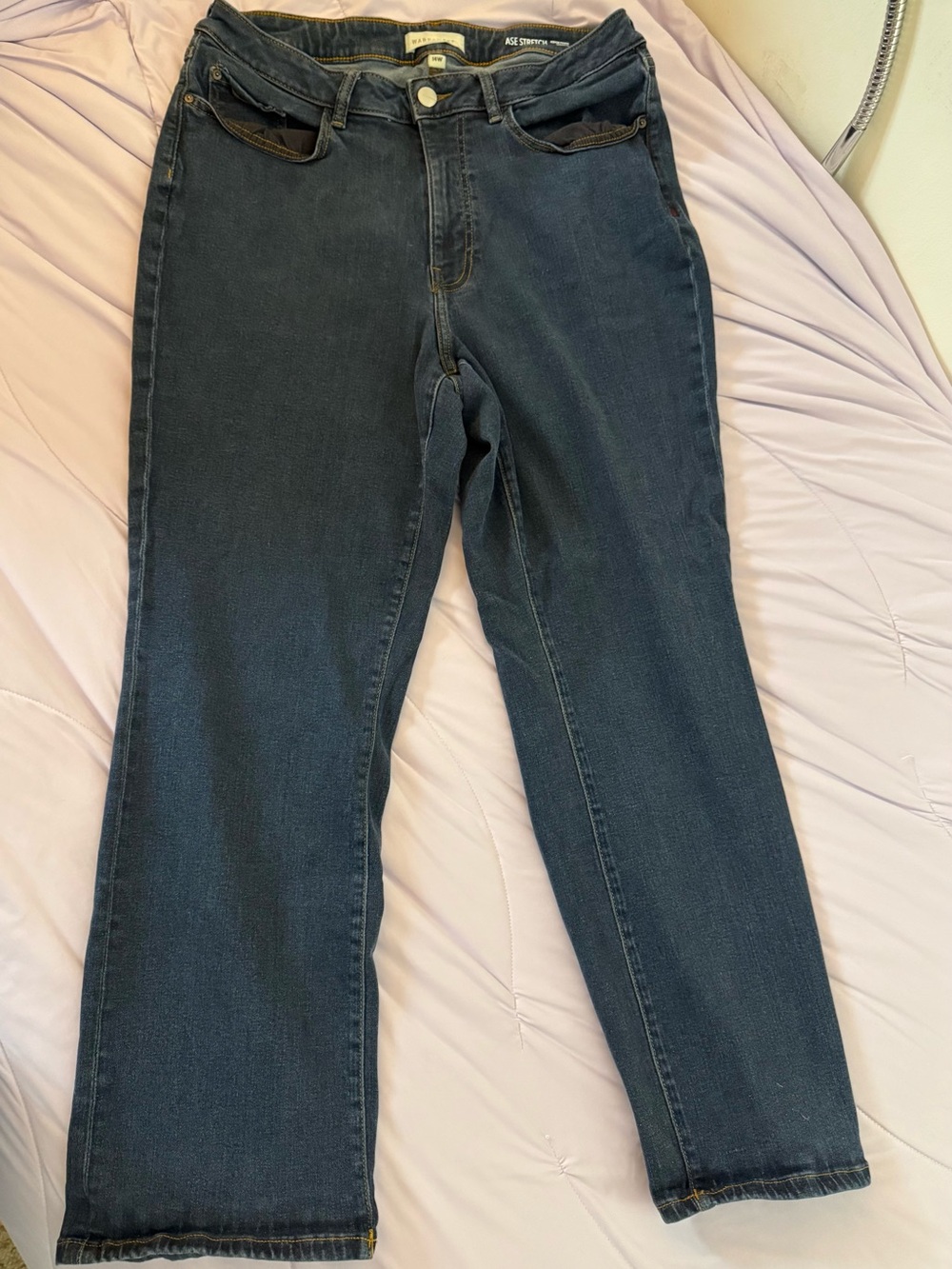 Warp + Weft Navy Straight-Leg Women's Jeans